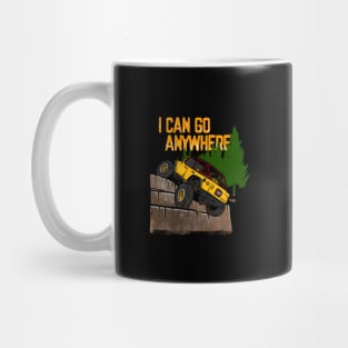 Yellow Jeep Flex I Can Go Anywhere Mug